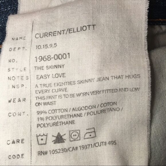Current/Elliot The Skinny Jeans in Easy Love Sz 25 - Picture 4 of 6